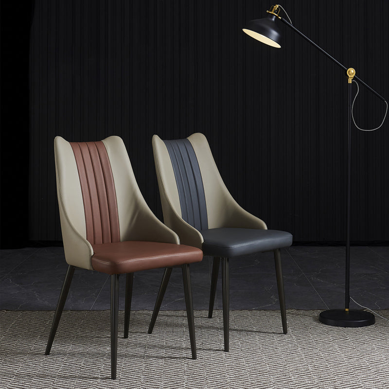 Industrial Metal Dining Room Chair PU Leather Dining Chairs for Restaurant Use Clearhalo ' kitchen&dining_furn' 'Dining Chairs' 'Dining Tables & Seating' 'dining_chair' 'furn' 'furn_dining_chair' 'Furniture' 'furniture_dining_chair' 'Kitchen & Dining Furniture' 'kitchen' 4272084