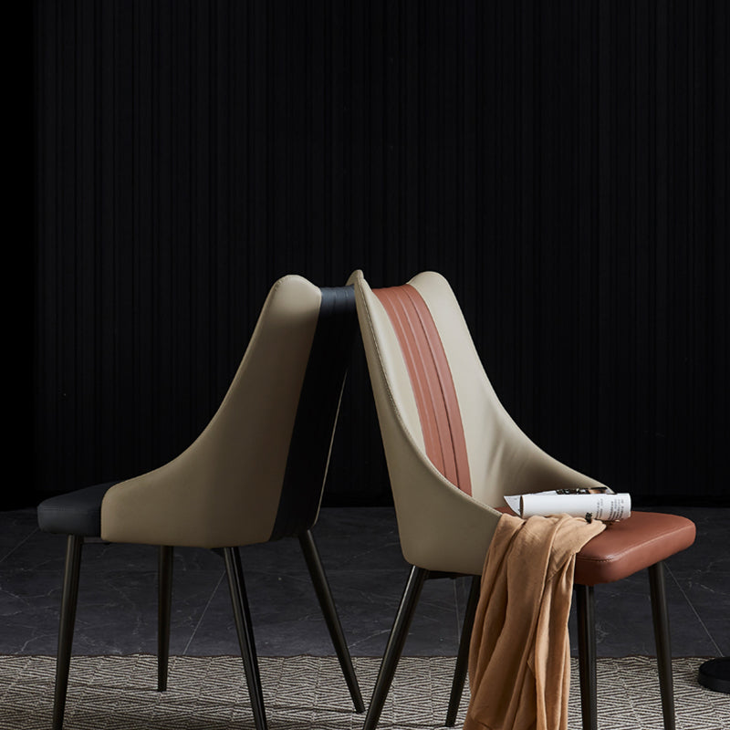 Industrial Metal Dining Room Chair PU Leather Dining Chairs for Restaurant Use Clearhalo ' kitchen&dining_furn' 'Dining Chairs' 'Dining Tables & Seating' 'dining_chair' 'furn' 'furn_dining_chair' 'Furniture' 'furniture_dining_chair' 'Kitchen & Dining Furniture' 'kitchen' 4272085