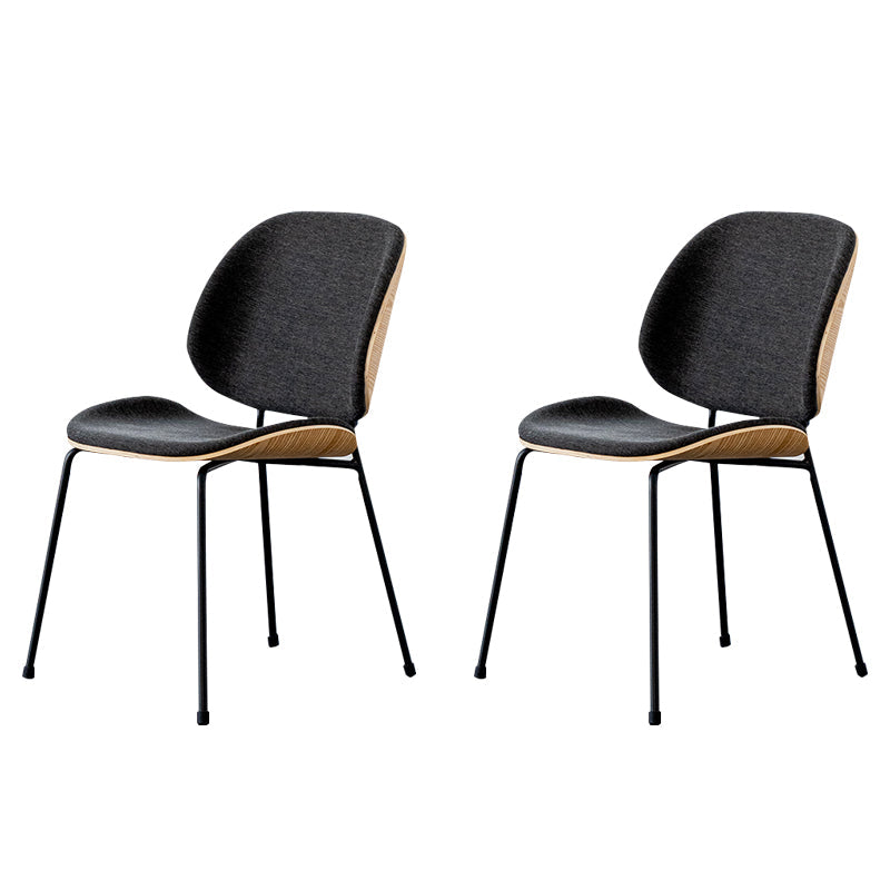 Minimalist Style Linen Fabric Dining Chair Open Back Dining Side Chair for Kitchen Wood 2 Piece Set Clearhalo ' kitchen&dining_furn' 'Dining Chairs' 'Dining Tables & Seating' 'dining_chair' 'furn' 'furn_dining_chair' 'Furniture' 'furniture_dining_chair' 'Kitchen & Dining Furniture' 'kitchen' 4272092