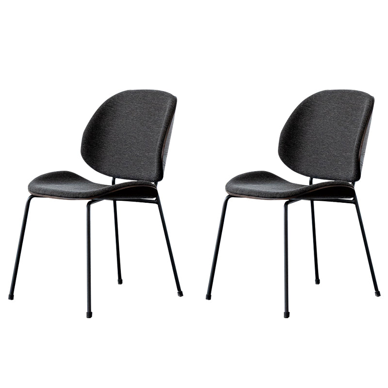 Minimalist Style Linen Fabric Dining Chair Open Back Dining Side Chair for Kitchen Walnut 2 Piece Set Clearhalo ' kitchen&dining_furn' 'Dining Chairs' 'Dining Tables & Seating' 'dining_chair' 'furn' 'furn_dining_chair' 'Furniture' 'furniture_dining_chair' 'Kitchen & Dining Furniture' 'kitchen' 4272094