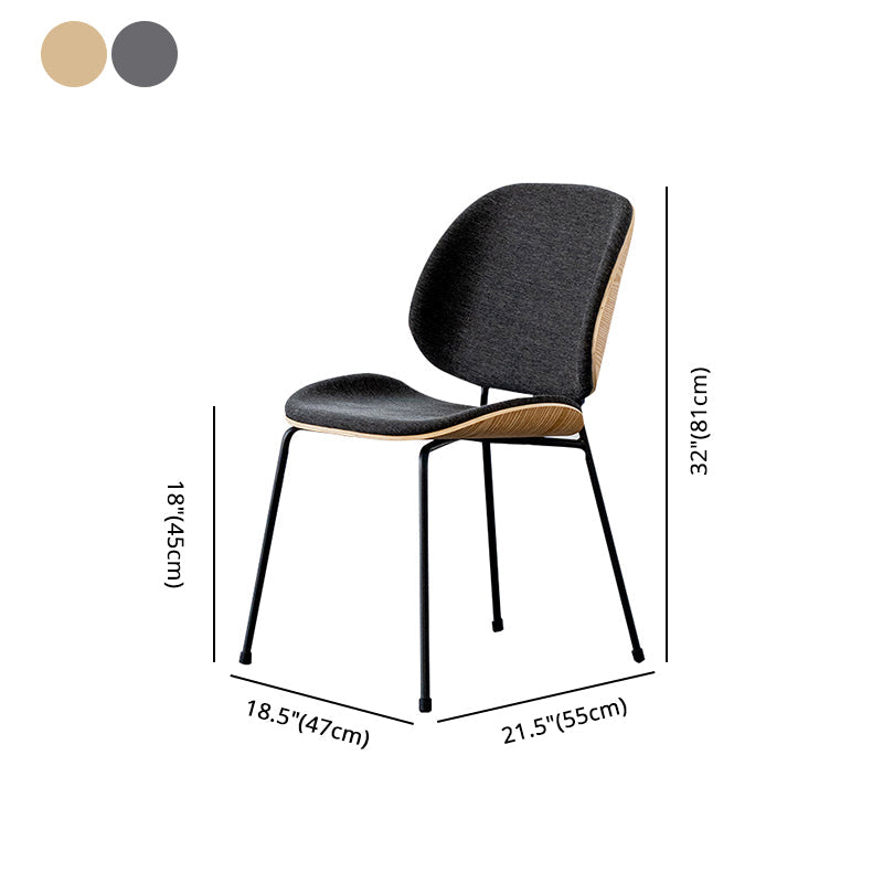 Minimalist Style Linen Fabric Dining Chair Open Back Dining Side Chair for Kitchen Clearhalo ' kitchen&dining_furn' 'Dining Chairs' 'Dining Tables & Seating' 'dining_chair' 'furn' 'furn_dining_chair' 'Furniture' 'furniture_dining_chair' 'Kitchen & Dining Furniture' 'kitchen' 4272104