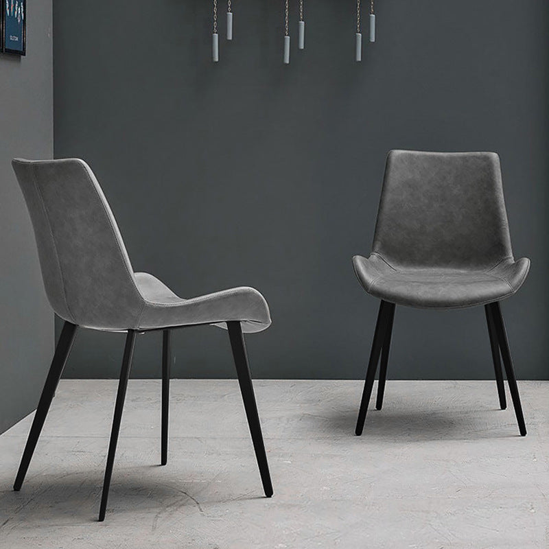 Minimalist Style Leather Dining Chairs Solid Back Arm Chair for Home Use Clearhalo ' kitchen&dining_furn' 'Dining Chairs' 'Dining Tables & Seating' 'dining_chair' 'furn' 'furn_dining_chair' 'Furniture' 'furniture_dining_chair' 'Kitchen & Dining Furniture' 'kitchen' 4272108