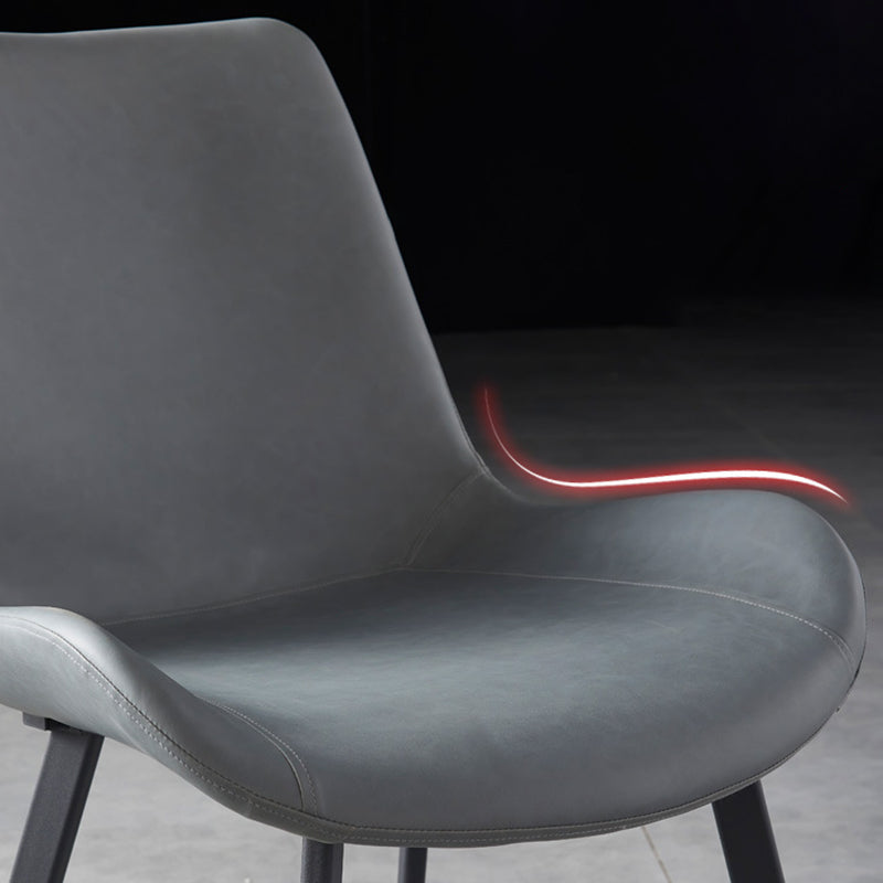 Minimalist Style Leather Dining Chairs Solid Back Arm Chair for Home Use Clearhalo ' kitchen&dining_furn' 'Dining Chairs' 'Dining Tables & Seating' 'dining_chair' 'furn' 'furn_dining_chair' 'Furniture' 'furniture_dining_chair' 'Kitchen & Dining Furniture' 'kitchen' 4272112