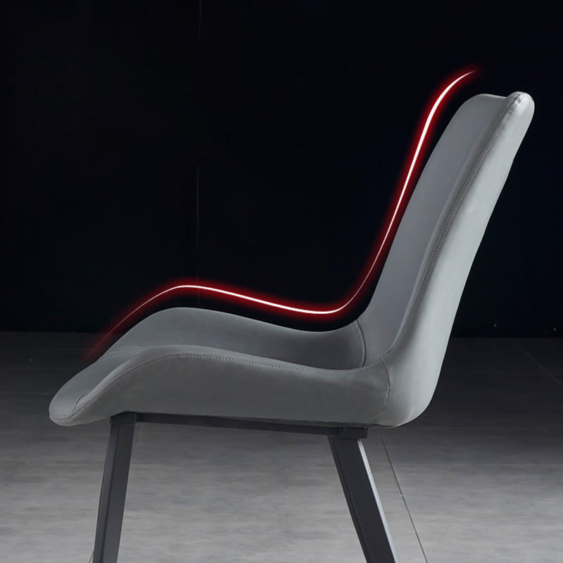 Minimalist Style Leather Dining Chairs Solid Back Arm Chair for Home Use Clearhalo ' kitchen&dining_furn' 'Dining Chairs' 'Dining Tables & Seating' 'dining_chair' 'furn' 'furn_dining_chair' 'Furniture' 'furniture_dining_chair' 'Kitchen & Dining Furniture' 'kitchen' 4272113