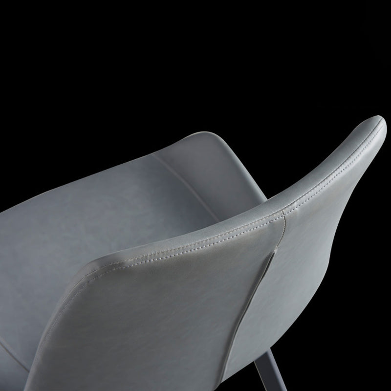 Minimalist Style Leather Dining Chairs Solid Back Arm Chair for Home Use Clearhalo ' kitchen&dining_furn' 'Dining Chairs' 'Dining Tables & Seating' 'dining_chair' 'furn' 'furn_dining_chair' 'Furniture' 'furniture_dining_chair' 'Kitchen & Dining Furniture' 'kitchen' 4272114