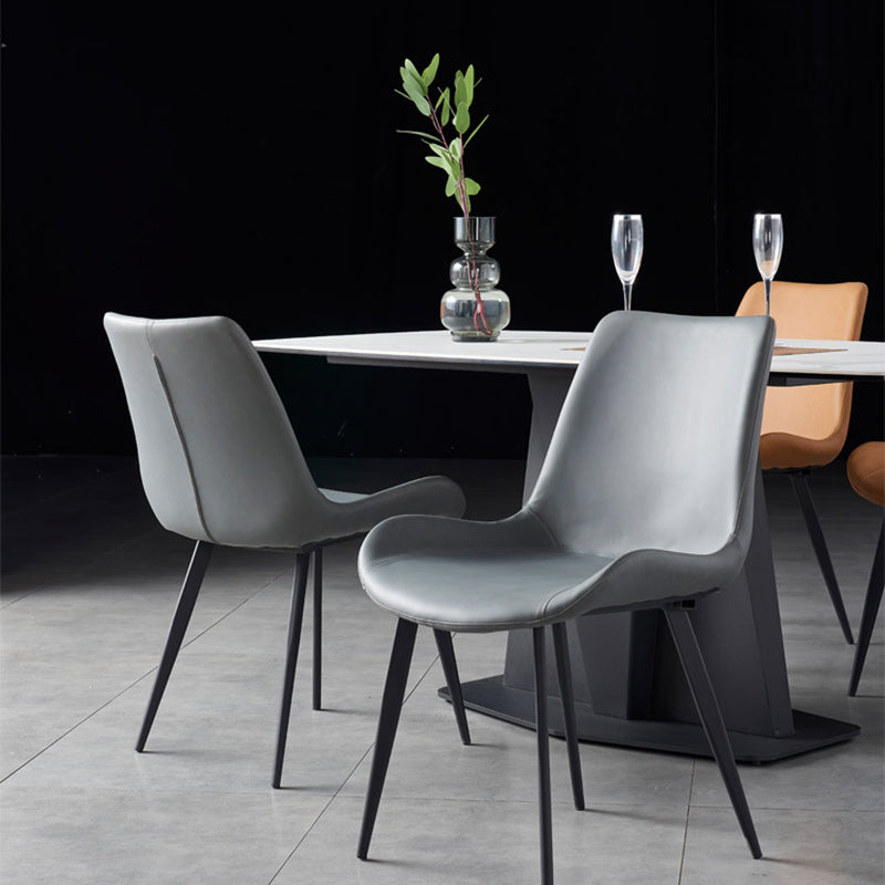 Minimalist Style Leather Dining Chairs Solid Back Arm Chair for Home Use Clearhalo ' kitchen&dining_furn' 'Dining Chairs' 'Dining Tables & Seating' 'dining_chair' 'furn' 'furn_dining_chair' 'Furniture' 'furniture_dining_chair' 'Kitchen & Dining Furniture' 'kitchen' 4272118