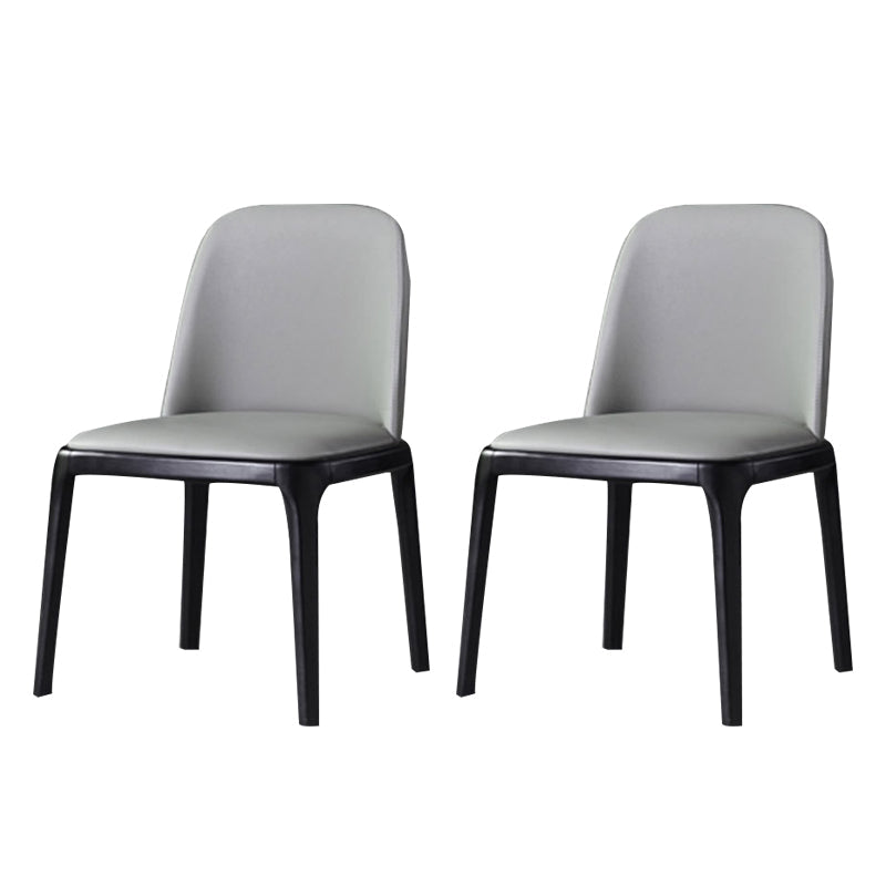 Modern Style Wood Side Dining Chairs Solid Leather Back Chair for Kitchen Black Set of 2 Clearhalo ' kitchen&dining_furn' 'Dining Chairs' 'Dining Tables & Seating' 'dining_chair' 'Furniture' 'furniture_dining_chair' 'Kitchen & Dining Furniture' 'kitchen' 4272122
