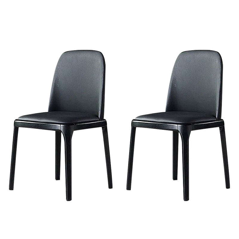 Modern Style Wood Side Dining Chairs Solid Leather Back Chair for Kitchen Grey Set of 2 Clearhalo ' kitchen&dining_furn' 'Dining Chairs' 'Dining Tables & Seating' 'dining_chair' 'Furniture' 'furniture_dining_chair' 'Kitchen & Dining Furniture' 'kitchen' 4272123