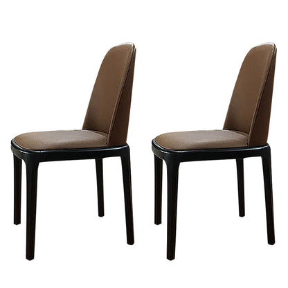 Modern Style Wood Side Dining Chairs Solid Leather Back Chair for Kitchen Coffee Set of 2 Clearhalo ' kitchen&dining_furn' 'Dining Chairs' 'Dining Tables & Seating' 'dining_chair' 'Furniture' 'furniture_dining_chair' 'Kitchen & Dining Furniture' 'kitchen' 4272126