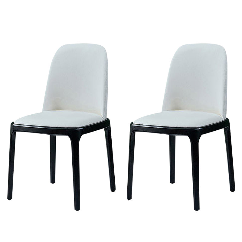 Modern Style Wood Side Dining Chairs Solid Leather Back Chair for Kitchen White Set of 2 Clearhalo ' kitchen&dining_furn' 'Dining Chairs' 'Dining Tables & Seating' 'dining_chair' 'Furniture' 'furniture_dining_chair' 'Kitchen & Dining Furniture' 'kitchen' 4272128