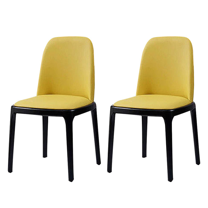 Modern Style Wood Side Dining Chairs Solid Leather Back Chair for Kitchen Yellow Set of 2 Clearhalo ' kitchen&dining_furn' 'Dining Chairs' 'Dining Tables & Seating' 'dining_chair' 'Furniture' 'furniture_dining_chair' 'Kitchen & Dining Furniture' 'kitchen' 4272131