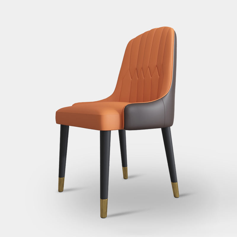 Scandinavian Style Leather Dining Chairs Armless Solid Back Chairs for Kitchen Clearhalo ' kitchen&dining_furn' 'Dining Chairs' 'Dining Tables & Seating' 'dining_chair' 'furn' 'furn_dining_chair' 'Furniture' 'furniture_dining_chair' 'Kitchen & Dining Furniture' 'kitchen' 4272147