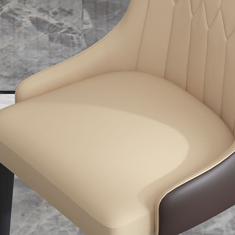 Scandinavian Style Leather Dining Chairs Armless Solid Back Chairs for Kitchen Clearhalo ' kitchen&dining_furn' 'Dining Chairs' 'Dining Tables & Seating' 'dining_chair' 'furn' 'furn_dining_chair' 'Furniture' 'furniture_dining_chair' 'Kitchen & Dining Furniture' 'kitchen' 4272151