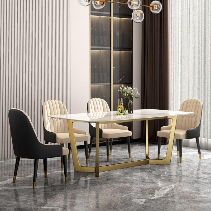 Scandinavian Style Leather Dining Chairs Armless Solid Back Chairs for Kitchen Clearhalo ' kitchen&dining_furn' 'Dining Chairs' 'Dining Tables & Seating' 'dining_chair' 'furn' 'furn_dining_chair' 'Furniture' 'furniture_dining_chair' 'Kitchen & Dining Furniture' 'kitchen' 4272152