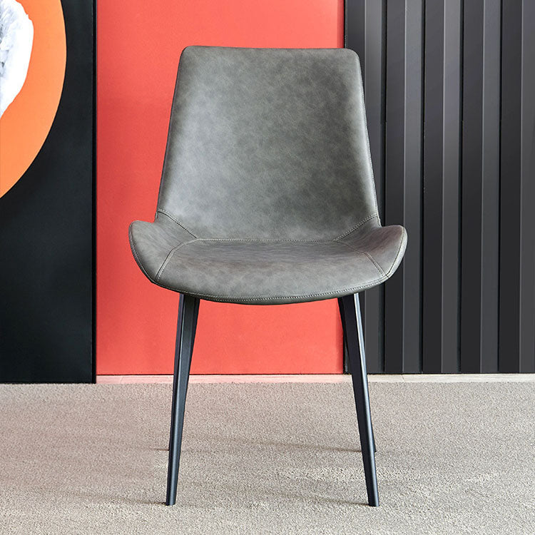 Contemporary Style Leather Dining Chairs Solid Back Arm Chair for Kitchen Clearhalo ' kitchen&dining_furn' 'Dining Chairs' 'Dining Tables & Seating' 'dining_chair' 'furn' 'furn_dining_chair' 'Furniture' 'furniture_dining_chair' 'Kitchen & Dining Furniture' 'kitchen' 4272184