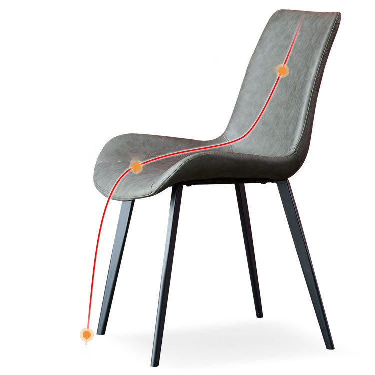 Contemporary Style Leather Dining Chairs Solid Back Arm Chair for Kitchen Clearhalo ' kitchen&dining_furn' 'Dining Chairs' 'Dining Tables & Seating' 'dining_chair' 'furn' 'furn_dining_chair' 'Furniture' 'furniture_dining_chair' 'Kitchen & Dining Furniture' 'kitchen' 4272188