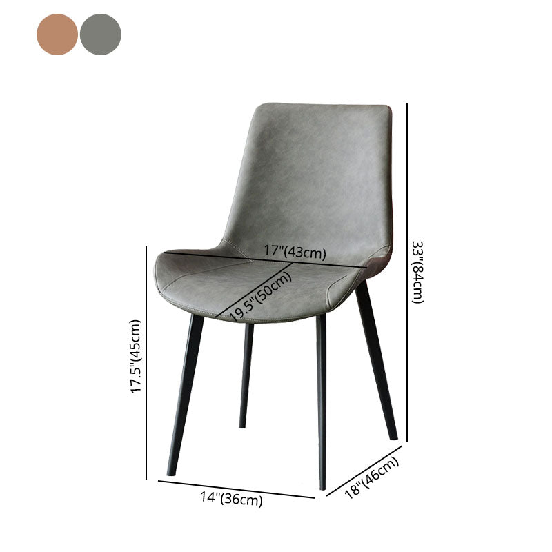 Contemporary Style Leather Dining Chairs Solid Back Arm Chair for Kitchen Clearhalo ' kitchen&dining_furn' 'Dining Chairs' 'Dining Tables & Seating' 'dining_chair' 'furn' 'furn_dining_chair' 'Furniture' 'furniture_dining_chair' 'Kitchen & Dining Furniture' 'kitchen' 4272191