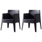 Scandinavian Style Arm Plastic Side Chairs Solid Back Dining Chair for Home Black-Gray 2 Piece Set Clearhalo ' kitchen&dining_furn' 'Dining Chairs' 'Dining Tables & Seating' 'dining_chair' 'furn' 'furn_dining_chair' 'Furniture' 'furniture_dining_chair' 'Kitchen & Dining Furniture' 'kitchen' 4272194