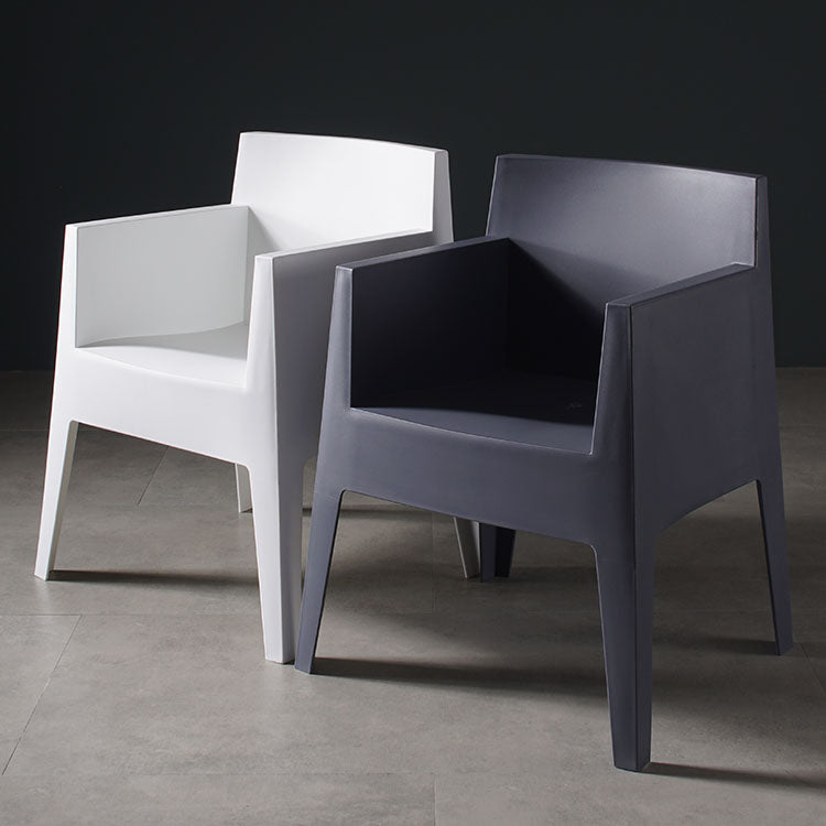 Scandinavian Style Arm Plastic Side Chairs Solid Back Dining Chair for Home Clearhalo ' kitchen&dining_furn' 'Dining Chairs' 'Dining Tables & Seating' 'dining_chair' 'furn' 'furn_dining_chair' 'Furniture' 'furniture_dining_chair' 'Kitchen & Dining Furniture' 'kitchen' 4272195