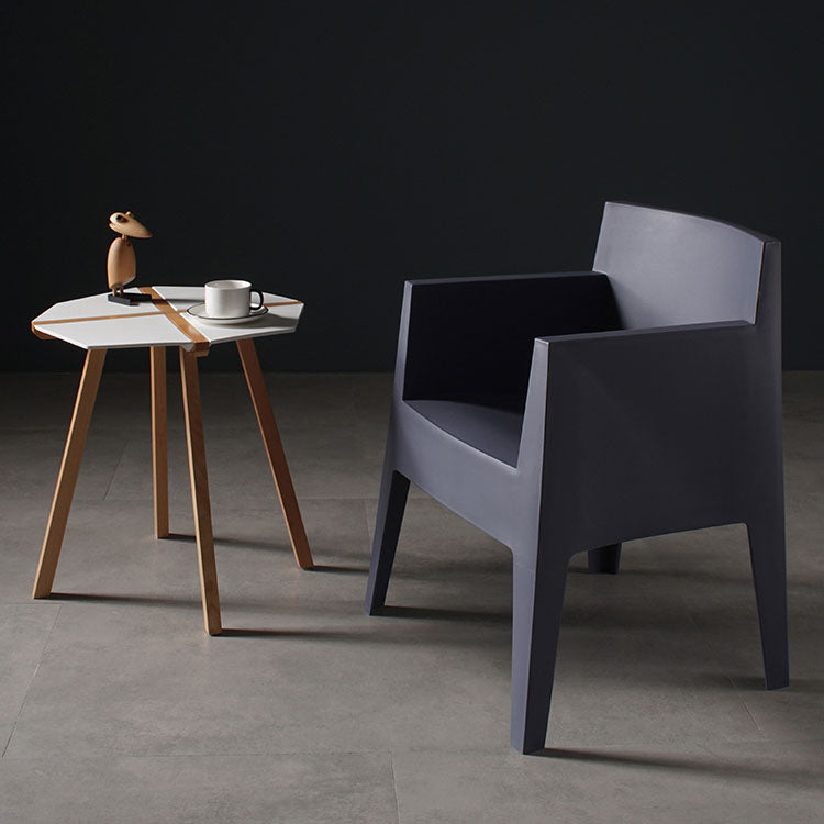 Scandinavian Style Arm Plastic Side Chairs Solid Back Dining Chair for Home Clearhalo ' kitchen&dining_furn' 'Dining Chairs' 'Dining Tables & Seating' 'dining_chair' 'furn' 'furn_dining_chair' 'Furniture' 'furniture_dining_chair' 'Kitchen & Dining Furniture' 'kitchen' 4272198