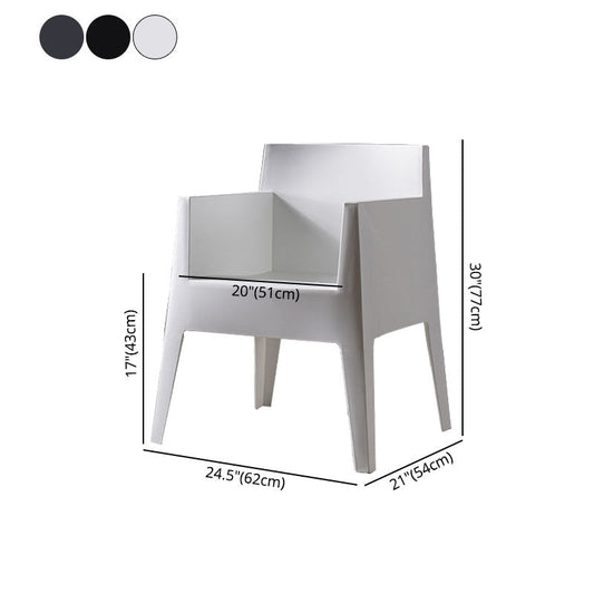 Scandinavian Style Arm Plastic Side Chairs Solid Back Dining Chair for Home Clearhalo ' kitchen&dining_furn' 'Dining Chairs' 'Dining Tables & Seating' 'dining_chair' 'furn' 'furn_dining_chair' 'Furniture' 'furniture_dining_chair' 'Kitchen & Dining Furniture' 'kitchen' 4272204