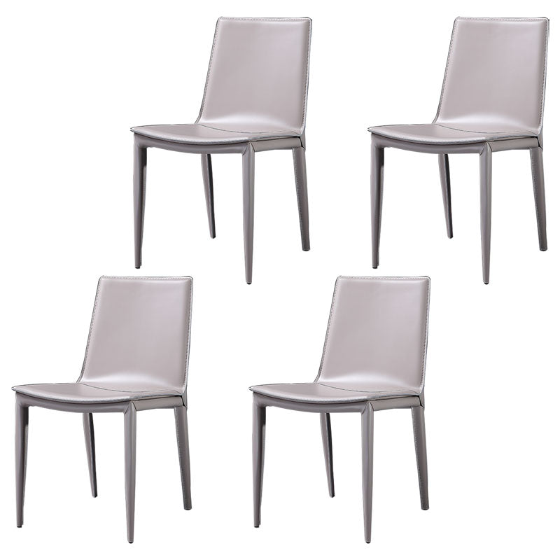 Contemporary Style Dining Chairs Armless Metal Side Chairs for Kitchen Gray-White 4 Piece Set Clearhalo ' kitchen&dining_furn' 'Dining Chairs' 'Dining Tables & Seating' 'dining_chair' 'furn' 'furn_dining_chair' 'Furniture' 'furniture_dining_chair' 'Kitchen & Dining Furniture' 'kitchen' 4272221
