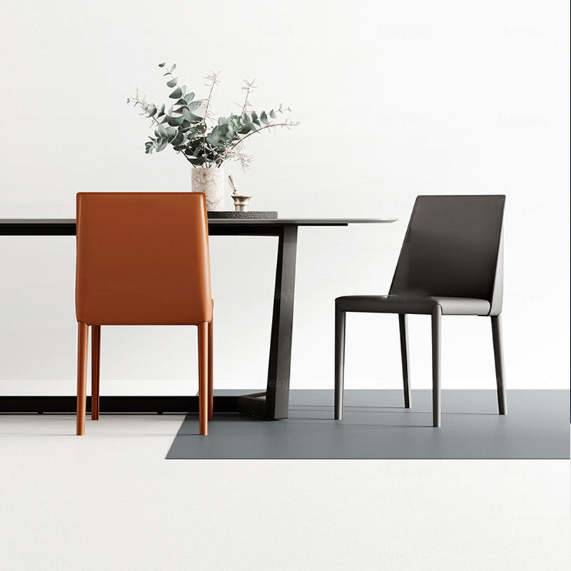 Metal Leather Industrial Dining Side Chairs Dining Room Solid Back Chair (Set of 2) Clearhalo ' kitchen&dining_furn' 'Dining Chairs' 'Dining Tables & Seating' 'dining_chair' 'furn' 'furn_dining_chair' 'Furniture' 'furniture_dining_chair' 'Kitchen & Dining Furniture' 'kitchen' 4272227