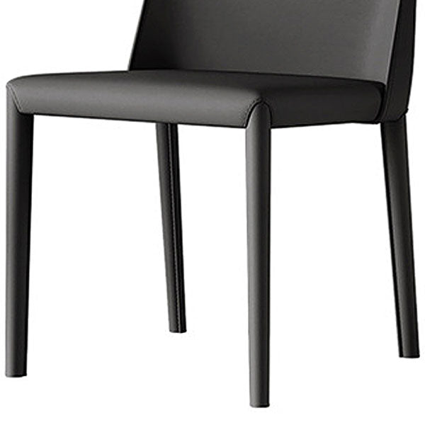 Metal Leather Industrial Dining Side Chairs Dining Room Solid Back Chair (Set of 2) Clearhalo ' kitchen&dining_furn' 'Dining Chairs' 'Dining Tables & Seating' 'dining_chair' 'furn' 'furn_dining_chair' 'Furniture' 'furniture_dining_chair' 'Kitchen & Dining Furniture' 'kitchen' 4272237
