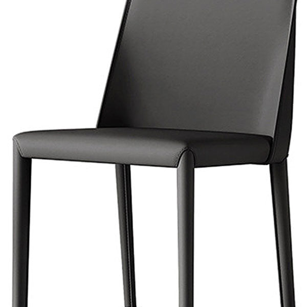 Metal Leather Industrial Dining Side Chairs Dining Room Solid Back Chair (Set of 2) Clearhalo ' kitchen&dining_furn' 'Dining Chairs' 'Dining Tables & Seating' 'dining_chair' 'furn' 'furn_dining_chair' 'Furniture' 'furniture_dining_chair' 'Kitchen & Dining Furniture' 'kitchen' 4272238