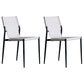 Home Armless Dining Chairs Leather Side Chairs with Metal Legs (Set of 2) Off-White Clearhalo ' kitchen&dining_furn' 'Dining Chairs' 'Dining Tables & Seating' 'dining_chair' 'furn' 'furn_dining_chair' 'Furniture' 'furniture_dining_chair' 'Kitchen & Dining Furniture' 'kitchen' 4272244