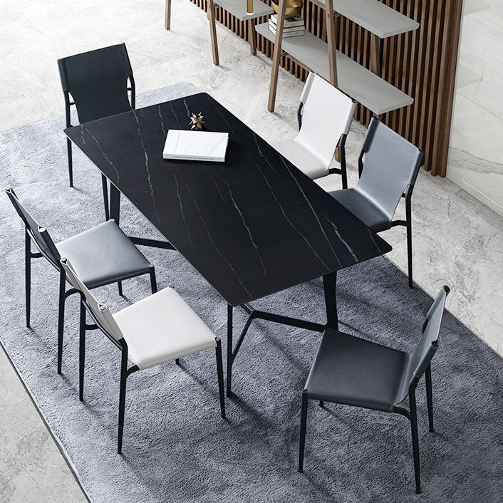 Home Armless Dining Chairs Leather Side Chairs with Metal Legs (Set of 2) Clearhalo ' kitchen&dining_furn' 'Dining Chairs' 'Dining Tables & Seating' 'dining_chair' 'furn' 'furn_dining_chair' 'Furniture' 'furniture_dining_chair' 'Kitchen & Dining Furniture' 'kitchen' 4272247