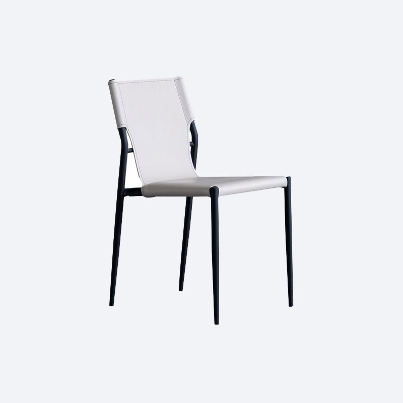 Home Armless Dining Chairs Leather Side Chairs with Metal Legs (Set of 2) Clearhalo ' kitchen&dining_furn' 'Dining Chairs' 'Dining Tables & Seating' 'dining_chair' 'furn' 'furn_dining_chair' 'Furniture' 'furniture_dining_chair' 'Kitchen & Dining Furniture' 'kitchen' 4272248