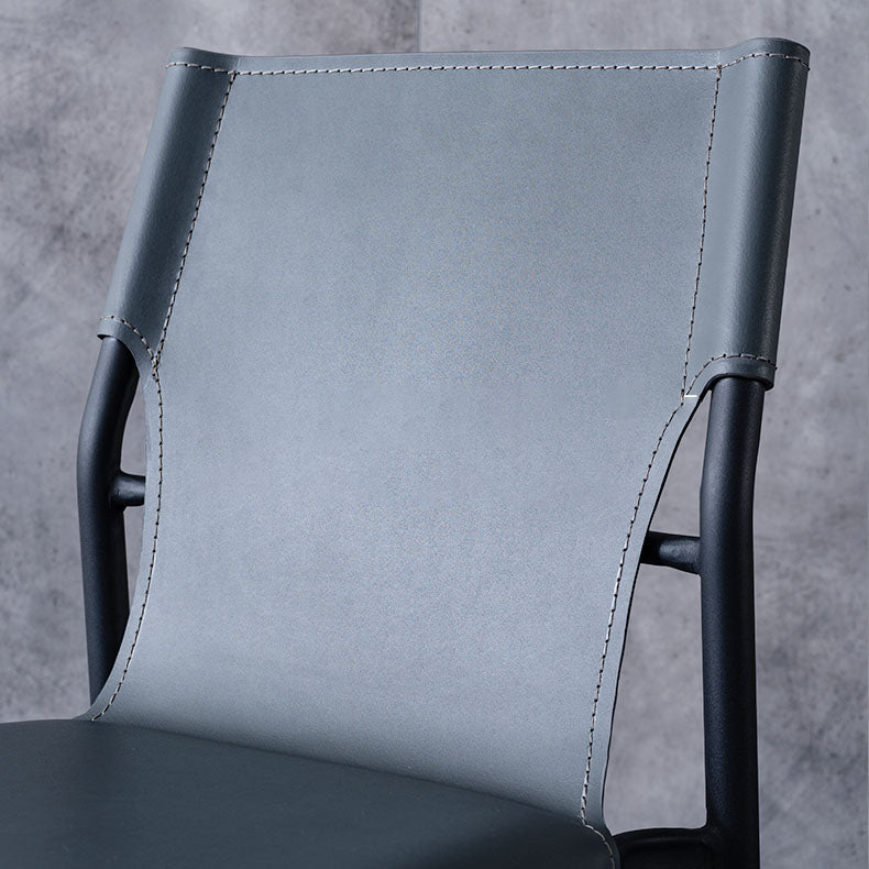 Home Armless Dining Chairs Leather Side Chairs with Metal Legs (Set of 2) Clearhalo ' kitchen&dining_furn' 'Dining Chairs' 'Dining Tables & Seating' 'dining_chair' 'furn' 'furn_dining_chair' 'Furniture' 'furniture_dining_chair' 'Kitchen & Dining Furniture' 'kitchen' 4272249