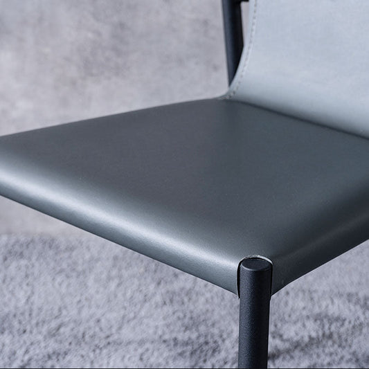 Home Armless Dining Chairs Leather Side Chairs with Metal Legs (Set of 2) Clearhalo ' kitchen&dining_furn' 'Dining Chairs' 'Dining Tables & Seating' 'dining_chair' 'furn' 'furn_dining_chair' 'Furniture' 'furniture_dining_chair' 'Kitchen & Dining Furniture' 'kitchen' 4272252