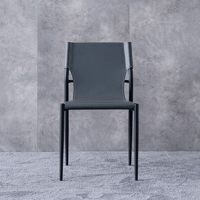 Home Armless Dining Chairs Leather Side Chairs with Metal Legs (Set of 2) Clearhalo ' kitchen&dining_furn' 'Dining Chairs' 'Dining Tables & Seating' 'dining_chair' 'furn' 'furn_dining_chair' 'Furniture' 'furniture_dining_chair' 'Kitchen & Dining Furniture' 'kitchen' 4272255