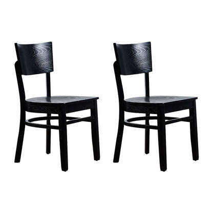 Open Back Armless Dining Chairs Indoor Side Chairs with Wood Legs (Set of 2) Black Clearhalo ' kitchen&dining_furn' 'Dining Chairs' 'Dining Tables & Seating' 'dining_chair' 'furn' 'furn_dining_chair' 'Furniture' 'furniture_dining_chair' 'Kitchen & Dining Furniture' 'kitchen' 4272258