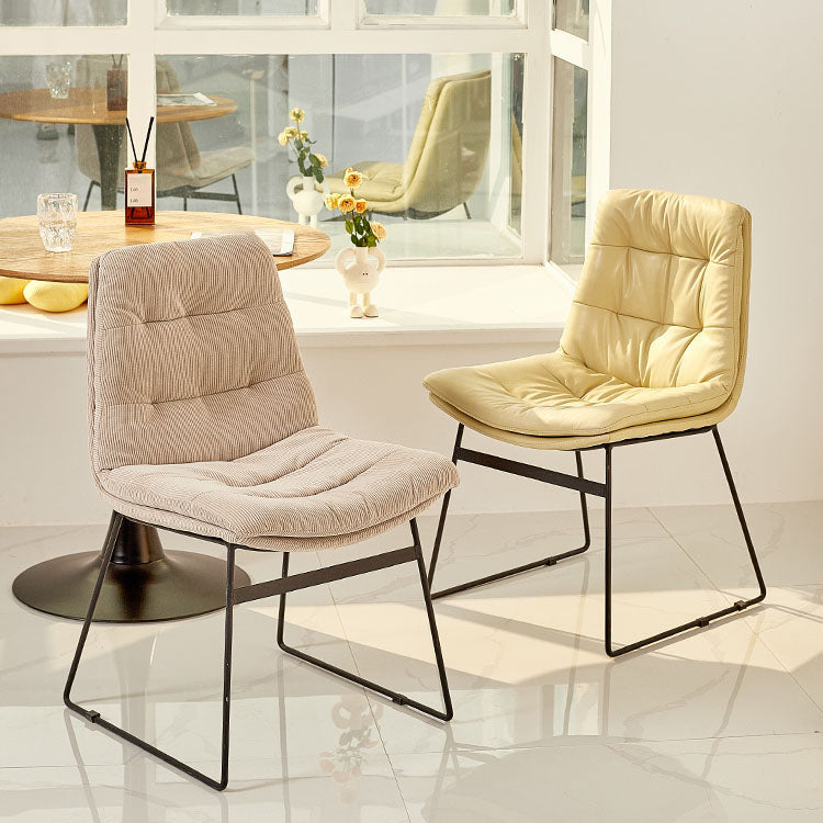 Contemporary Style Dining Chairs Kitchen Armless Side Chairs with Metal Legs (Set of 2) Clearhalo ' kitchen&dining_furn' 'Dining Chairs' 'Dining Tables & Seating' 'dining_chair' 'furn' 'furn_dining_chair' 'Furniture' 'furniture_dining_chair' 'Kitchen & Dining Furniture' 'kitchen' 4272273