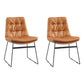 Contemporary Style Dining Chairs Kitchen Armless Side Chairs with Metal Legs (Set of 2) Light Brown Clearhalo ' kitchen&dining_furn' 'Dining Chairs' 'Dining Tables & Seating' 'dining_chair' 'furn' 'furn_dining_chair' 'Furniture' 'furniture_dining_chair' 'Kitchen & Dining Furniture' 'kitchen' 4272274