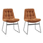 Contemporary Style Dining Chairs Kitchen Armless Side Chairs with Metal Legs (Set of 2) Brown Clearhalo ' kitchen&dining_furn' 'Dining Chairs' 'Dining Tables & Seating' 'dining_chair' 'furn' 'furn_dining_chair' 'Furniture' 'furniture_dining_chair' 'Kitchen & Dining Furniture' 'kitchen' 4272275