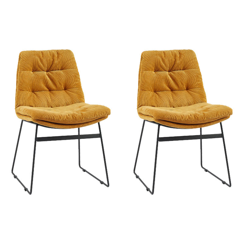 Contemporary Style Dining Chairs Kitchen Armless Side Chairs with Metal Legs (Set of 2) Ginger Clearhalo ' kitchen&dining_furn' 'Dining Chairs' 'Dining Tables & Seating' 'dining_chair' 'furn' 'furn_dining_chair' 'Furniture' 'furniture_dining_chair' 'Kitchen & Dining Furniture' 'kitchen' 4272277