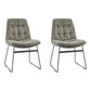 Contemporary Style Dining Chairs Kitchen Armless Side Chairs with Metal Legs (Set of 2) Dark Gray-White Clearhalo ' kitchen&dining_furn' 'Dining Chairs' 'Dining Tables & Seating' 'dining_chair' 'furn' 'furn_dining_chair' 'Furniture' 'furniture_dining_chair' 'Kitchen & Dining Furniture' 'kitchen' 4272282