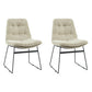 Contemporary Style Dining Chairs Kitchen Armless Side Chairs with Metal Legs (Set of 2) Light Gray-White Clearhalo ' kitchen&dining_furn' 'Dining Chairs' 'Dining Tables & Seating' 'dining_chair' 'furn' 'furn_dining_chair' 'Furniture' 'furniture_dining_chair' 'Kitchen & Dining Furniture' 'kitchen' 4272284
