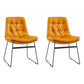 Contemporary Style Dining Chairs Kitchen Armless Side Chairs with Metal Legs (Set of 2) Orange Clearhalo ' kitchen&dining_furn' 'Dining Chairs' 'Dining Tables & Seating' 'dining_chair' 'furn' 'furn_dining_chair' 'Furniture' 'furniture_dining_chair' 'Kitchen & Dining Furniture' 'kitchen' 4272286