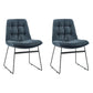 Contemporary Style Dining Chairs Kitchen Armless Side Chairs with Metal Legs (Set of 2) Blue Clearhalo ' kitchen&dining_furn' 'Dining Chairs' 'Dining Tables & Seating' 'dining_chair' 'furn' 'furn_dining_chair' 'Furniture' 'furniture_dining_chair' 'Kitchen & Dining Furniture' 'kitchen' 4272289