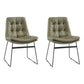 Contemporary Style Dining Chairs Kitchen Armless Side Chairs with Metal Legs (Set of 2) Dark Gray Clearhalo ' kitchen&dining_furn' 'Dining Chairs' 'Dining Tables & Seating' 'dining_chair' 'furn' 'furn_dining_chair' 'Furniture' 'furniture_dining_chair' 'Kitchen & Dining Furniture' 'kitchen' 4272291