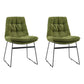 Contemporary Style Dining Chairs Kitchen Armless Side Chairs with Metal Legs (Set of 2) Green Clearhalo ' kitchen&dining_furn' 'Dining Chairs' 'Dining Tables & Seating' 'dining_chair' 'furn' 'furn_dining_chair' 'Furniture' 'furniture_dining_chair' 'Kitchen & Dining Furniture' 'kitchen' 4272295