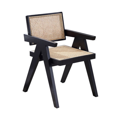 Contemporary Style Dining Chair Kitchen Wood Arm Single Chair for Home Black Clearhalo ' kitchen&dining_furn' 'Dining Chairs' 'Dining Tables & Seating' 'dining_chair' 'furn' 'furn_dining_chair' 'Furniture' 'furniture_dining_chair' 'Kitchen & Dining Furniture' 'kitchen' 4272299