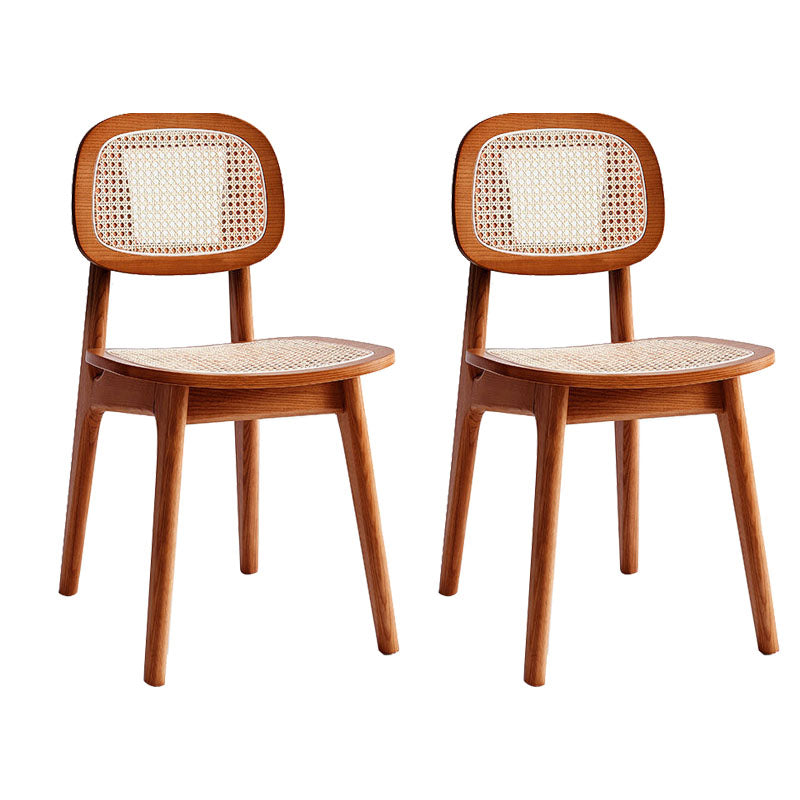 Contemporary Wood Dining Room Chair Cane Back Dining Chairs (Set of 2) Maroon Clearhalo ' kitchen&dining_furn' 'Dining Chairs' 'Dining Tables & Seating' 'dining_chair' 'furn' 'furn_dining_chair' 'Furniture' 'furniture_dining_chair' 'Kitchen & Dining Furniture' 'kitchen' 4272311