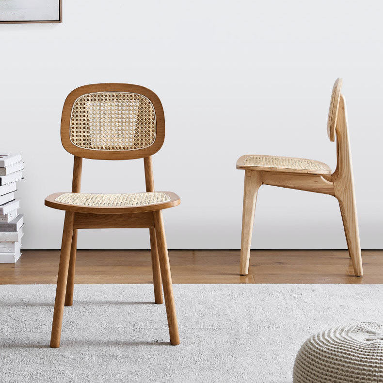 Contemporary Wood Dining Room Chair Cane Back Dining Chairs (Set of 2) Clearhalo ' kitchen&dining_furn' 'Dining Chairs' 'Dining Tables & Seating' 'dining_chair' 'furn' 'furn_dining_chair' 'Furniture' 'furniture_dining_chair' 'Kitchen & Dining Furniture' 'kitchen' 4272312