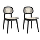 Contemporary Wood Dining Room Chair Cane Back Dining Chairs (Set of 2) Black Clearhalo ' kitchen&dining_furn' 'Dining Chairs' 'Dining Tables & Seating' 'dining_chair' 'furn' 'furn_dining_chair' 'Furniture' 'furniture_dining_chair' 'Kitchen & Dining Furniture' 'kitchen' 4272313